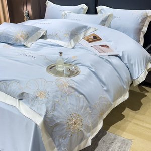 Ensemble de housses de <span class=keywords><strong>couette</strong></span> en lyocell de style luxe léger d'été d'Anne double face soyeux et lisse pour dormir. - Product Image 3