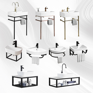 80% descuento moderno ahorrar espacio baño lavabo pared colgada toalla estante soporte Acero inoxidable lavabo toallero - Product Image 1