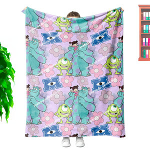 Vente en gros de couvertures épaisses et chaudes imprimées personnalisées avec nom, motifs <span class=keywords><strong>Pixar</strong></span> Disney, Stitch, Baby Monsters Inc, avec logo d'étiquette gratuit - Product Image 5