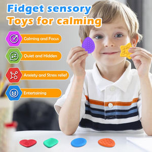 Pierres d'inquiétude texturées en silicone Jouets éducatifs pour bébés et enfants pour l'autisme Soulagement de l'anxiété Sensory Quiet Teething 0-24 Mois - Product Image 5