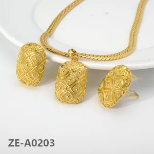 Luxury brazilian 18k gold plated brass jewellery sets for women new arrival