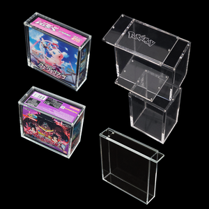 Gran oferta, alta calidad, personalizado, transparente, entrenador de élite, Protector acrílico, vitrina Etb, <span class=keywords><strong>caja</strong></span> de refuerzo Pokémon con tapa magnética - Product Image 1