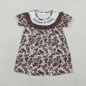 Vestido de Niña con Bordado de Camuflaje Marrón 'Daddy's Girl', Romper para Niña - Product Image 1