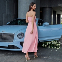 Robe longue sans manches D&M pour femme, style corset, pour invitées de mariage et soirées