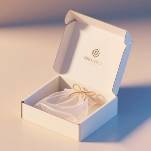 Sang Trọng Sóng Vận Chuyển Tái Chế Gấp Hộp Giấy Tùy Chỉnh Thủ Công Quà Tặng Vận Chuyển Thư Bao Bì Hộp Quà Tặng Giấy/Organza Túi Thiết Lập - Product Image 2