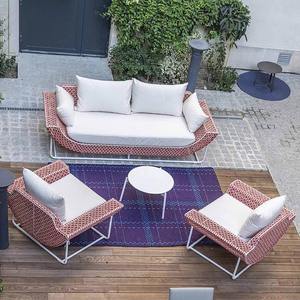 Conjunto de sofá de ratán para exteriores en forma de L con marco de aluminio, ratán PE resistente a los rayos UV, muebles de jardín impermeables para patio, balcón, villa. - Product Image 4