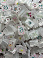 Tuiles de Mahjong Américain en Acrylique Blanc Nacré, Ensemble de Mahjong US avec Motifs Floraux et Papillons Mignons pour Femmes, Jeu de Société, Vente en Gros Usine