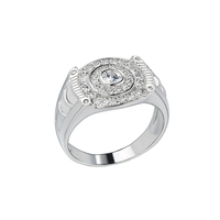 Bijoux en gros Nouveau Simple Dainty 925 Argent Plaqué Platine Diamant Bague Deux Tons Pour Hommes
