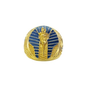 Anillo de Faraón Tutankamón Egipcio de Yunnique, Joyería de Moda Masculina en Oro, Anillo Guardián - Product Image 3