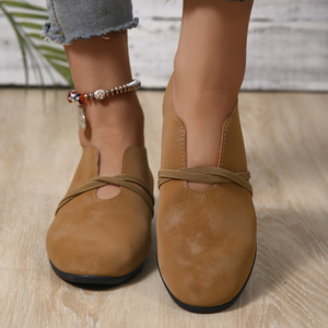 Nouvelles chaussures à enfiler en daim pour femme, grande taille, à talon compensé, vente en gros, taille 43 - Product Image 2