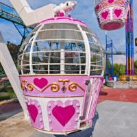 Grande Roue Métallique Thème Cœur Rose de 20m, Idéale pour Centres Commerciaux Intérieurs/Extérieurs et Manèges de Fête Foraine - Vente Flash