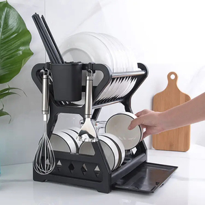 Giá rẻ bán buôn công cụ nhà bếp nhựa cống Bát món ăn giá khô nhựa lưu trữ nhà bếp Kệ chủ sở hữu - Product Image 6