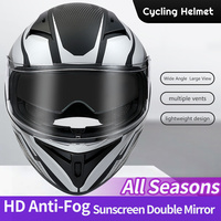 Vente en gros d'usine de casques de moto cool intégraux blanc rouge hommes femmes saison course Cascos Bicicleta casque de moto sans fil