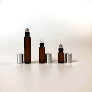 Botella de Vidrio Ámbar con Rodillo para Cosméticos, con Tapa de Plástico Serigrafiada, de 1ml, 2ml, 3ml, 5ml y 10ml, al por Mayor - Product Image 1