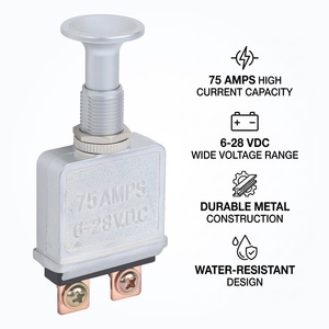 Interrupteur poussoir-tiroir 75 ampères 6-28 V CC pour automobiles et camions - Product Image 5