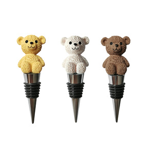 Cartoon Bear <b>Wine</b> Bottle Stoppers Metal Sealing Stopper For Birthday Wedding Bar Use WEJS 059 - Product Image 2