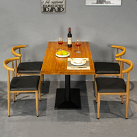 Meilleur prix Table carrée de restaurant Meubles Style antique Haute qualité Durable Table en bois massif Table de salle à manger de restaurant