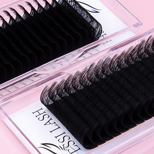 ESSI LASH Vente en gros de plateaux de cils coréens en PBT, noirs, doux, volumineux, faits à la main, 0.03, effet cachemire, noir mat, velours, fournitures pour extensions de cils - Product Image 2