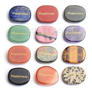 Pierres gravées avec des mots inspirants, cristaux de guérison ovales Ueven, pierres précieuses, mots positifs, pierres de poche pour la paix d'esprit, bonheur - Product Image 1