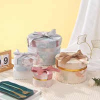 Boîte-cadeau de Noël de luxe en gros personnalisée, boîtes-cadeaux de proposition de demoiselle d'honneur personnalisées, boîtes rondes en papier avec nœud en ruban