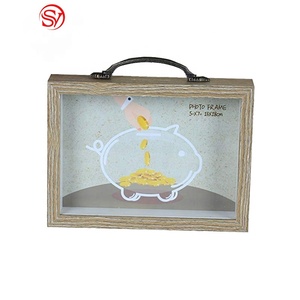 Alcancía <span class=keywords><strong>de</strong></span> Madera Personalizada con Asa para Niños, Linda Alcancía para Niños - Product Image 1