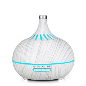 Diffuseur d'huiles essentielles mini 0,5 L en bois blanc grainé avec lumière LED et fonction de minuterie pour l'aromathérapie transfrontalière - Product Image 2