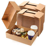 Boîte de bateau en papier kraft pliable jetable snack à emporter frites poulet pépites boîte de restauration emballage alimentaire boîte carrée