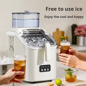 Nouvelle conception de machine à glaçons carrés intelligente électrique pour usage domestique et commercial, petite taille, avec une capacité de 1,4 L + 0,6 L - Product Image 1