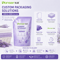 Sachet Doypack PE anti-humidité avec bec verseur pour emballage de savon liquide, gel douche, lessive et shampoing, rechargeable