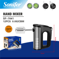 Batteur sur socle puissant Sonifer SF-7041 pour la pâtisserie à domicile, minuterie numérique, nettoyage facile, 9 vitesses