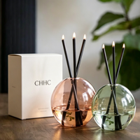 Diffuseur de parfum en verre rond de luxe Relaxlines avec boîte cadeau, couleur personnalisée, aromathérapie, 100 ml