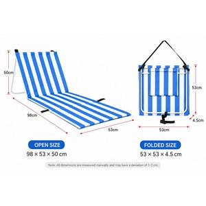 Customized Logo Lightweight Mat Easy Carry Waterproof Lounge <b>Chair</b> Folding <b>Back</b> <b>Support</b> Beach Cushion - Product Image 2
