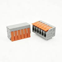 Bloc de bornes à levier sans vis de type ressort gris KF208R, montage sur circuit imprimé, PA66, certifié UL, connexion rapide, contrôle industriel