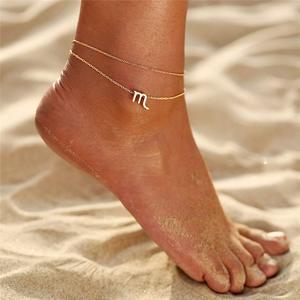 Gioielli personalizzati con catena del piede bracciale con <span class=keywords><strong>cavigliera</strong></span> a strati placcato oro <span class=keywords><strong>argento</strong></span> bracciale con <span class=keywords><strong>cavigliera</strong></span> da <span class=keywords><strong>donna</strong></span> in acciaio inossidabile zodiacale - Product Image 3