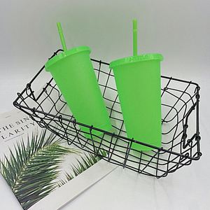 Nuevo Vaso Creativo Verde con Purpurina, Taza de Agua de PP con Pajitas - Product Image 2