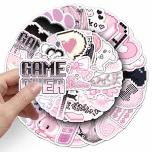 Lot de 50 autocollants pixel art roses, design créatif et mignon, pour valise, agenda et gourde - Product Image 5