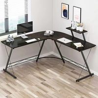 Bureau en L multifonctionnel de qualité moderne, table d'ordinateur, table de jeu, bureau à domicile avec support d'écran