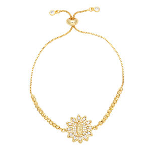 Bracelet ajustable en or plaqué or rétro avec pendentif Vierge Marie, bracelets religieux en or rétro pour femmes - Product Image 6