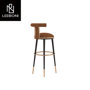 Nouvelle villa de luxe à la mode Tabourets de <span class=keywords><strong>bar</strong></span> modernes en cuir microfibre <span class=keywords><strong>Style</strong></span> nordique avec pieds en acier inoxydable - Product Image 3