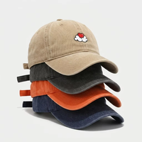 Gorra de Béisbol de Algodón sin Estructura con Logotipo Bordado, Estilo Vintage Desgastado y Lavado Ácido, Tipo Dad Hat, Venta al por Mayor