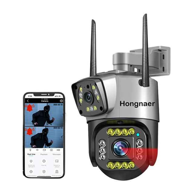 LEVOFAST HD 4MP CCTV Night Vision Dual Lens 4G WIFI Camera Two Way Voice Surveillance Camera Cloud Storage With Memory Card