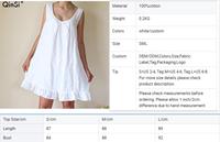 QINSI Ärmellose Summer Nighty White Pj Rüschen Nachthemd Baumwoll kleid Slip Night Frauen Pyjamas Sexy Bademantel Nachtwäsche
