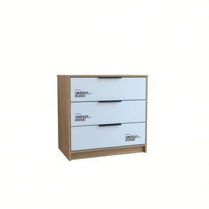 Comò a 3 cassetti Egeo in rovere chiaro, mobile moderno da camera da letto, autoportante - Product Image 1