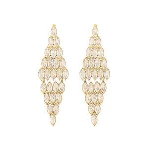 80145/80146 xuping stainless steel luxury style stones earrings jewelry, gold color big stud earrings for women