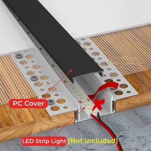 Profilé en aluminium encastré pour éclairage LED, extrusion de plafond en plaques de plâtre, <span class=keywords><strong>rail</strong></span> d'angle en aluminium pour cloison sèche, profilé lumineux en aluminium LED - Product Image 4