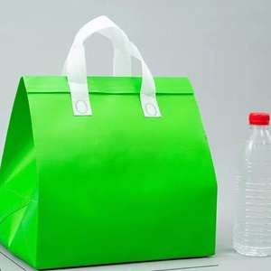 Bolsa Térmica Impermeable para Llevar Comida, Personalizada con Logotipo de Fábrica, Reutilizable, Portátil, de Tela No Tejida, con Aislamiento de Papel de Aluminio Plateado - Product Image 1