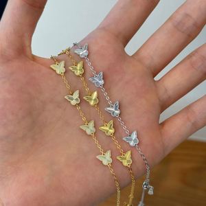Dylam Charm Elegance Fine Jewelry S925 Silver Rhodium Gold Plated Link Chain Butterfly 5A Cubic Zirconia <b>Adjustable</b> <b>Bracelets</b> - Product Image 5