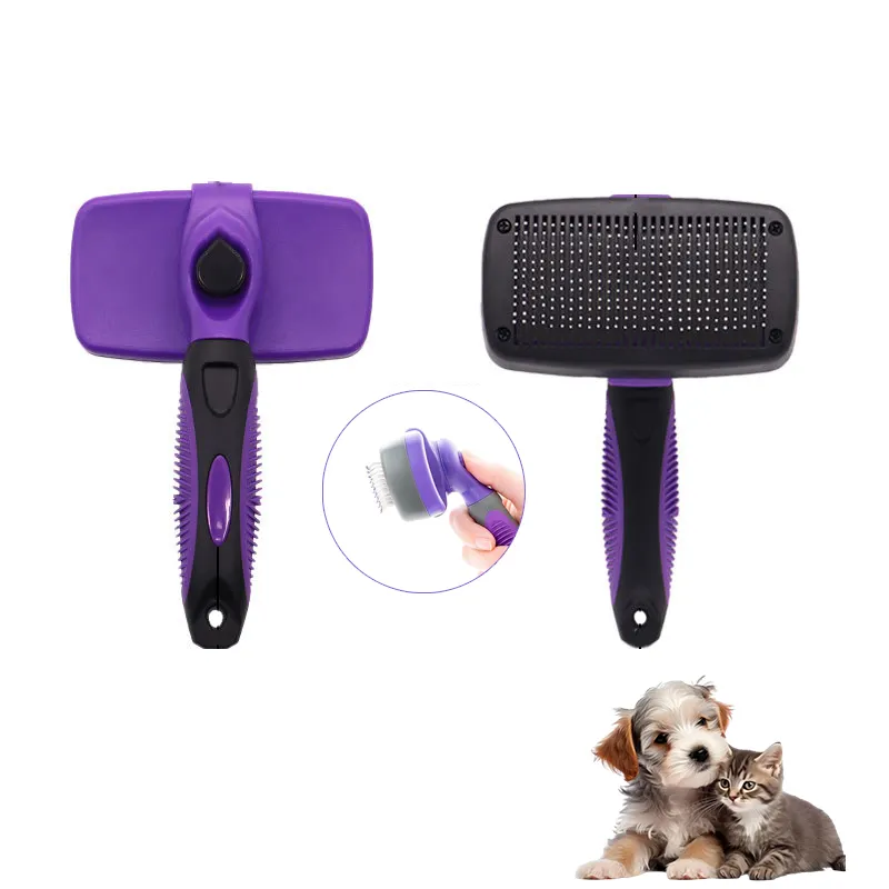 Peigne de toilettage pour animaux de compagnie produits chien chat brosse de démêlage pour perte de cheveux brosse auto-nettoyante