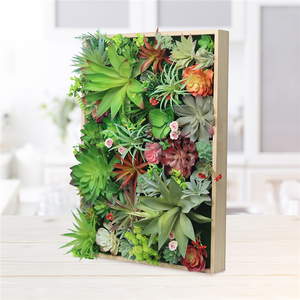 Jardín Vertical Artificial de Suculentas, Kit de Arte para Pared, Marco de Madera, <span class=keywords><strong>Plantas</strong></span> Realistas, Decoración Botánica para Colgar en la Pared, Greatflower - Product Image 2