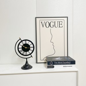 โลหะสีดําคลาสสิกนาฬิกาตั้งโต๊ะโลหะโบราณเลขอาหรับRetroตกแต่งนาฬิกาตั้งโต๊ะ - Product Image 2